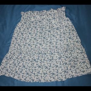 Blue floral tiered skirt NEW ! SIZE L